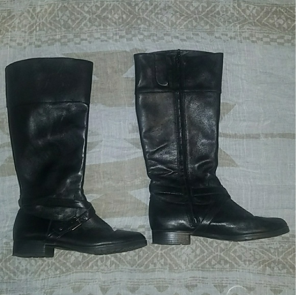 Ralph Lauren Sahara Black Leather Tall Boot - Picture 4 of 6